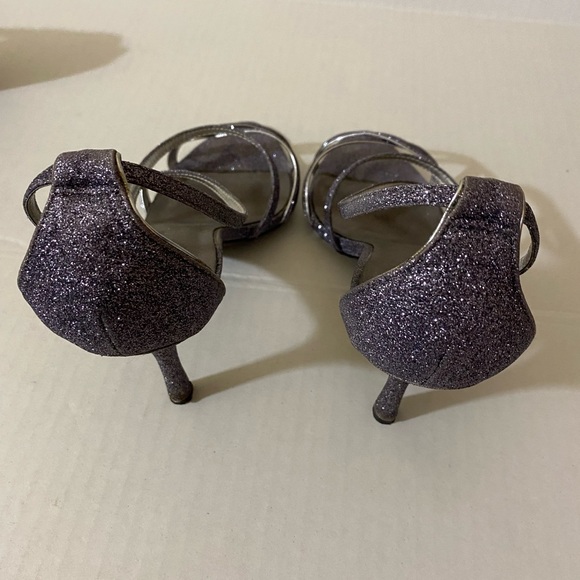Adrienne Maloof dress sandal. Silver/Grey sparkle, 3inch heel. Size 10M - Picture 3 of 5